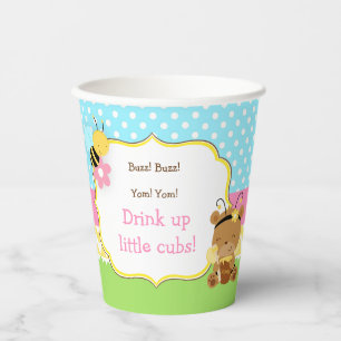 Honey Bear and Bumble Bee Birthday Party Paper Cups