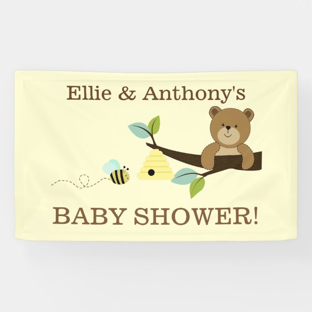 Honey Bear and Bumble Bee Shower Banner (Horizontal)