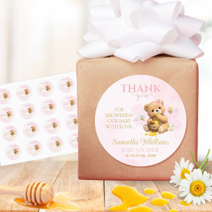 Honey Bear Baby Shower - A Little Honey Baby Showe Classic Round Sticker