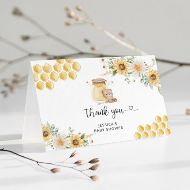 Honey bear baby shower thank you card (Creator Uploaded)