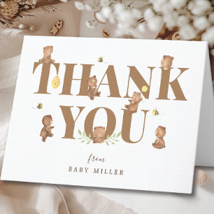 Honey Bear Baby Shower Thank You Card