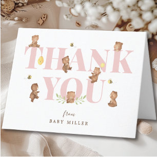 Honey Bear Baby Shower Thank You Card