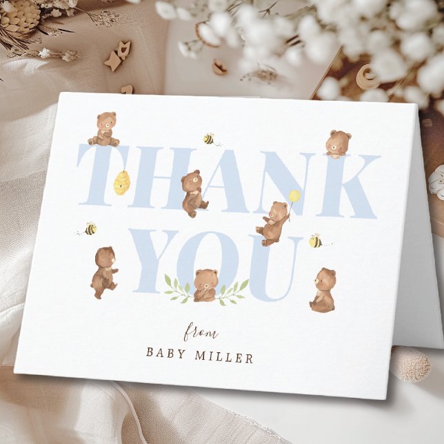 Honey Bear Baby Shower Thank You Card (Creator Uploaded)