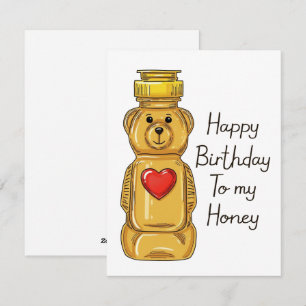 Honey Bear Birthday Love Card for Husband Wife
