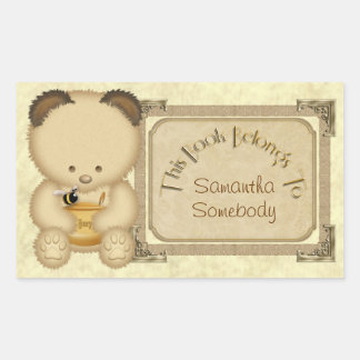 Honey Bear Bookplate Stickers