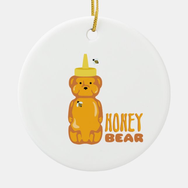 Honey Bear Ceramic Ornament (Front)