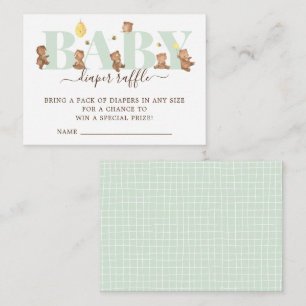 Honey Bear Diaper Raffle  Enclosure Card
