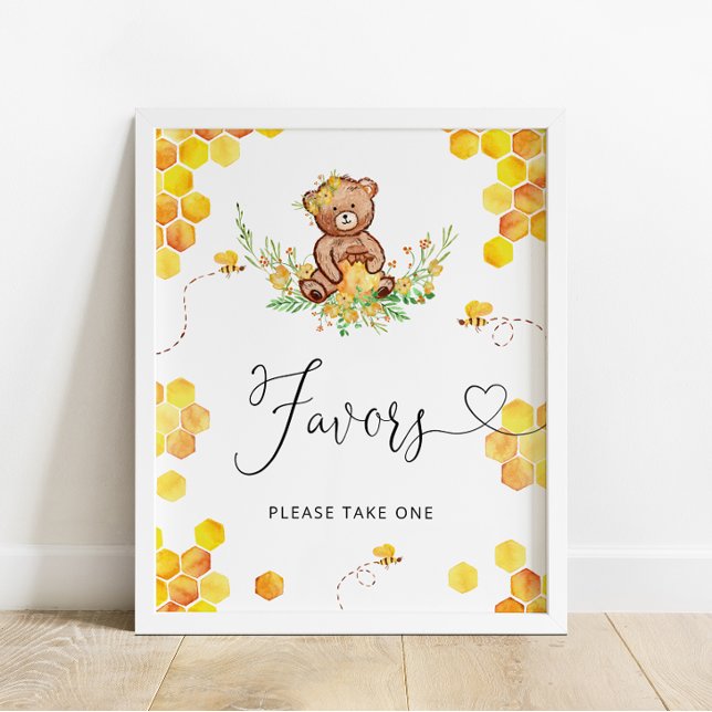 Honey bear favours baby shower poster (Creator Uploaded)