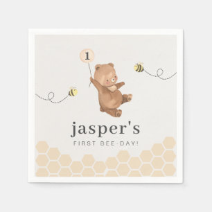 Honey Bear First Bee-day Napkin