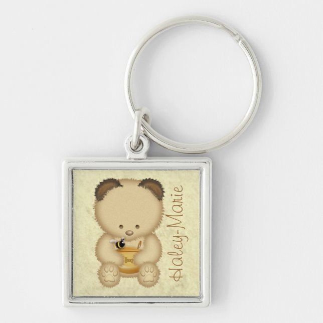 Honey Bear Personalised Keychain (Front)
