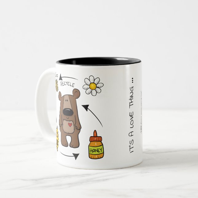 Honey Bear- The Recycler Two-Tone Coffee Mug (Front Left)