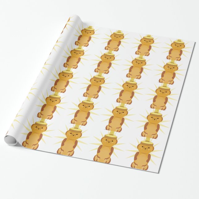 Honey Bear Wrapping Paper (Unrolled)