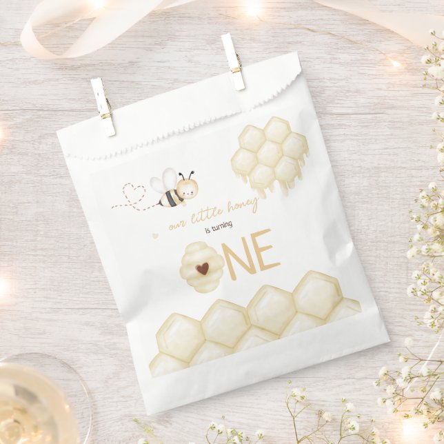 Honey Bee 1st Birthday  Favour Bag (Clipped)