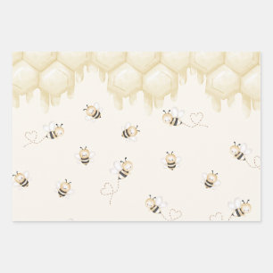 Honey Bee 1st Birthday  Wrapping Paper Sheet