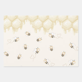 Honey Bee 1st Birthday  Wrapping Paper Sheet