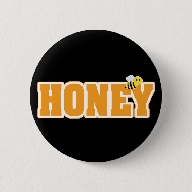 HONEY BEE 6 CM ROUND BADGE (Front)