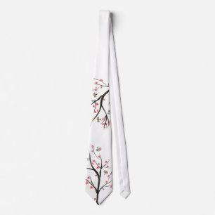 Honey Bee And Cherry Blossom Tie