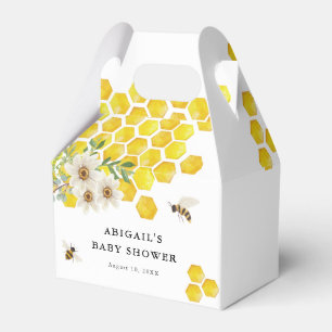 Honey Bee and Daisies Personalised Baby Shower Favour Box
