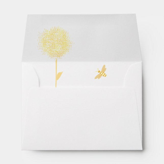 Honey Bee and Dandelion Envelope (Back (Bottom))