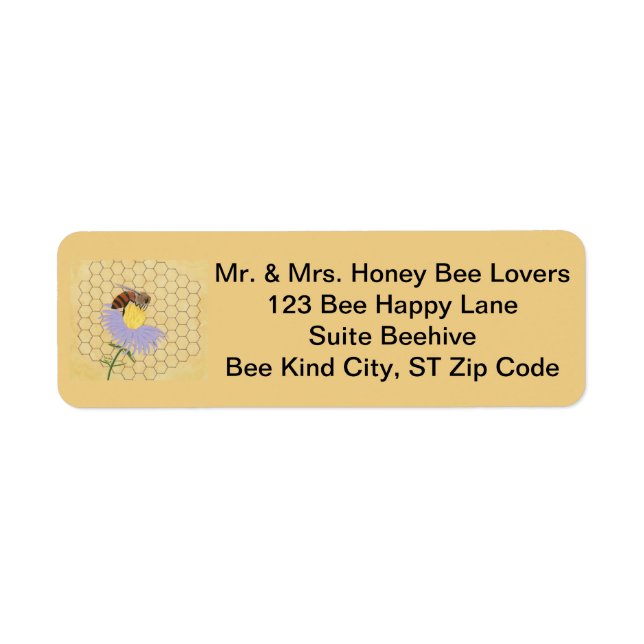 Honey Bee and Flower Address Labels (Front)