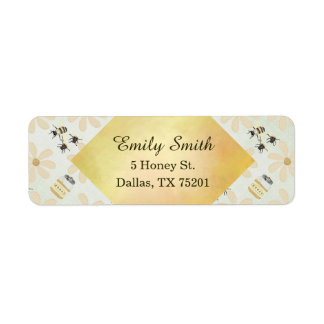 Honey Bee and Flower Return Address Label