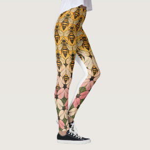 Honey Bee and Flower Tessellation Leggings
