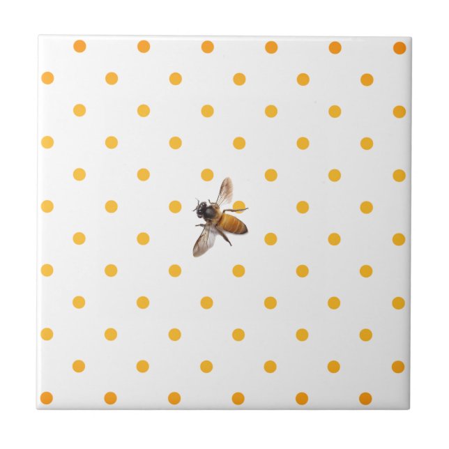 Honey Bee and polka-dots Tile (Front)