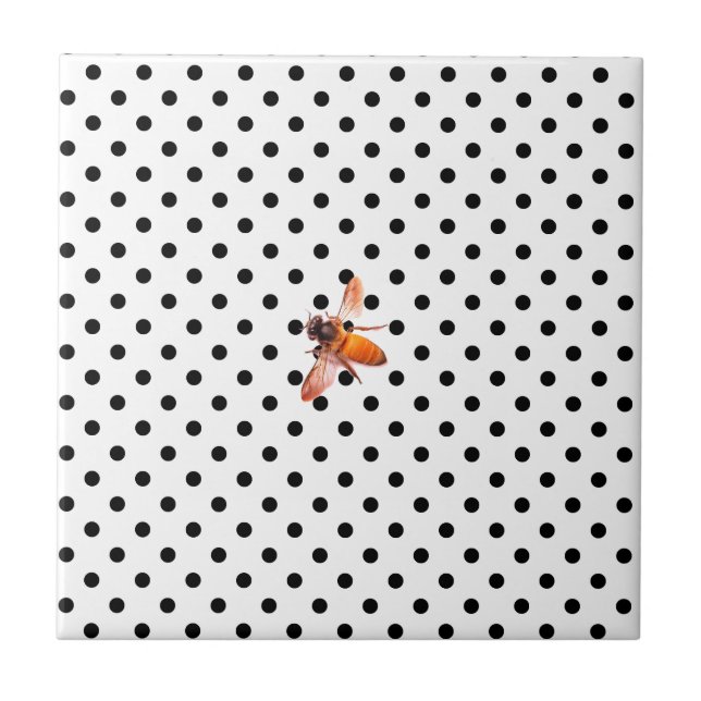 Honey Bee and polka-dots Tile (Front)