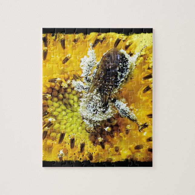 Honey Bee and Sunflower Jigsaw Puzzle (Vertical)