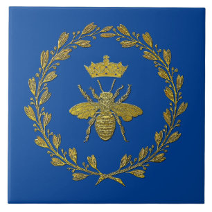 Honey Bee and Wreath Ceramic Tile