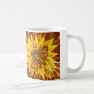 Honey bee and yellow flower coffee mug