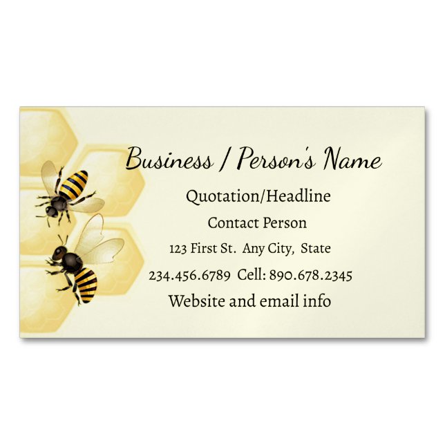 Honey Bee Apiary Business Custom Business Card (Front)