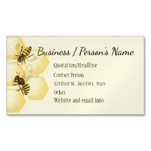 Honey Bee Apiary Business Custom Magnetic Business Card