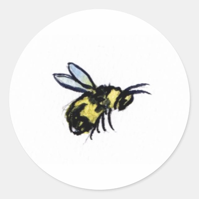 Honey Bee Art Painting Label Stickers (Front)