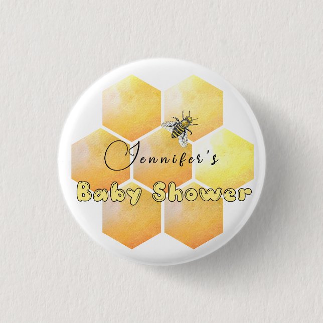 Honey Bee Baby Shower  3 Cm Round Badge (Front)