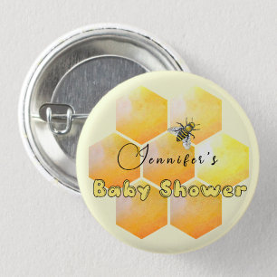 Honey Bee Baby Shower 3 Cm Round Badge