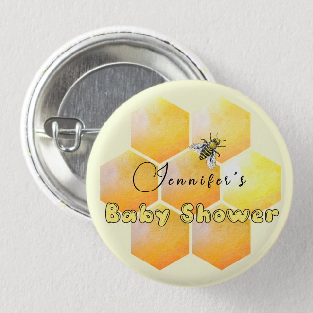 Honey Bee Baby Shower 3 Cm Round Badge (Creator Uploaded)