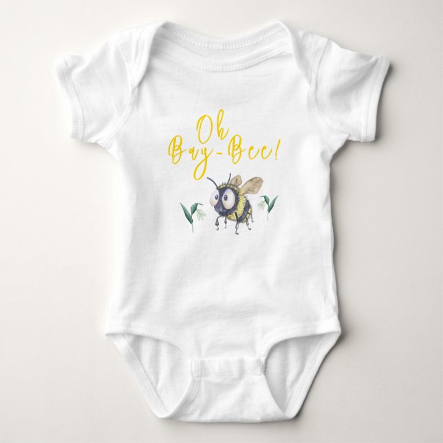 Honey Bee Baby Shower Baby Bodysuit (Front)