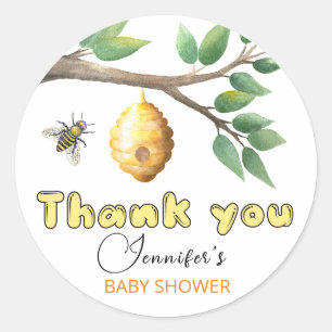 Honey Bee Baby Shower Classic Round Sticker