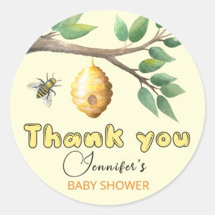 Honey Bee Baby Shower  Classic Round Sticker