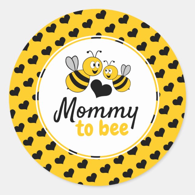 Honey Bee, Baby Shower Classic Round Sticker (Front)