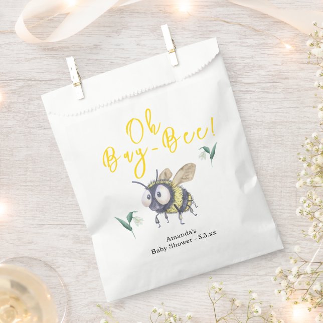 Honey Bee Baby Shower Favour Bag (Clipped)