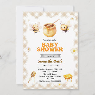 Honey bee baby shower invitation