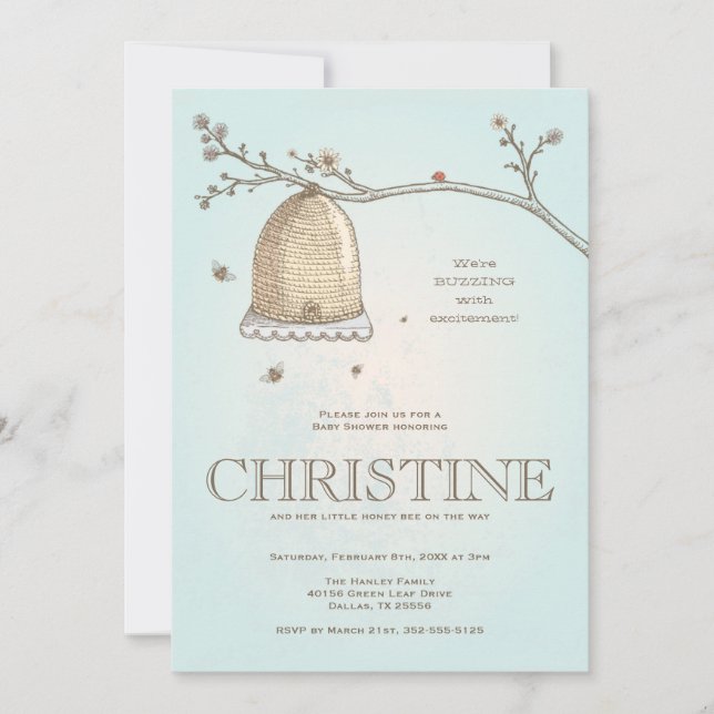 Honey Bee Baby Shower Invitation (Front)
