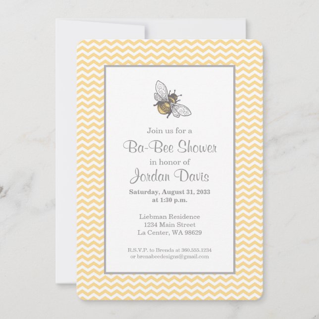 Honey Bee Baby Shower Invitation (Front)