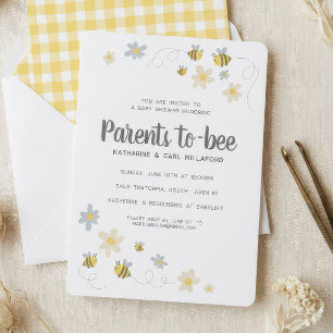 Honey Bee Baby Shower Invitation Gingham & Daisy