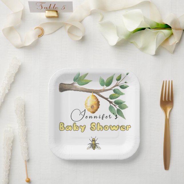 Honey Bee  Baby Shower  Paper Plates (Wedding)