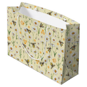 Honey Bee Baby Shower Pattern Large Gift Bag