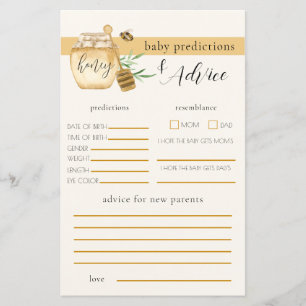 Honey Bee Baby Shower Prediction Game