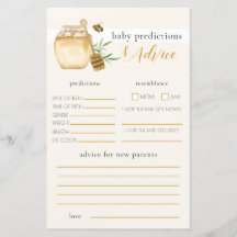 Honey Bee Baby Shower Prediction Game